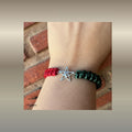 Cord bracelet lion star silver