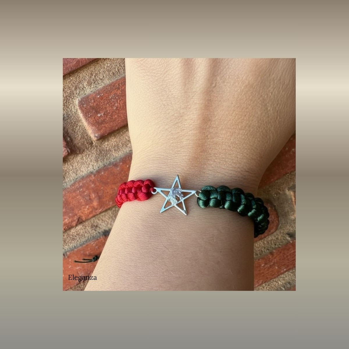 Cord bracelet lion star silver
