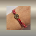 Cord bracelet Quadra red