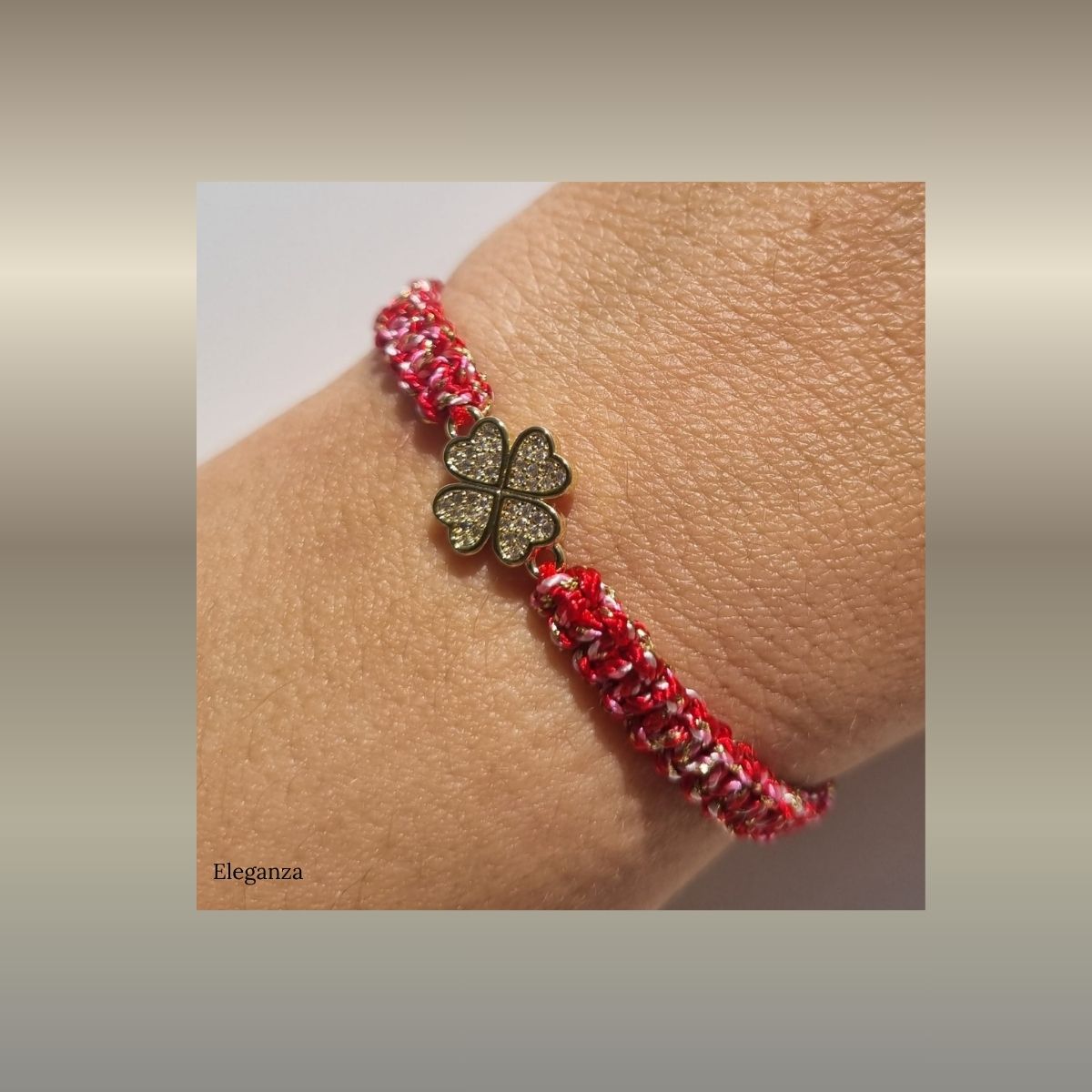 Cord bracelet Quadra red