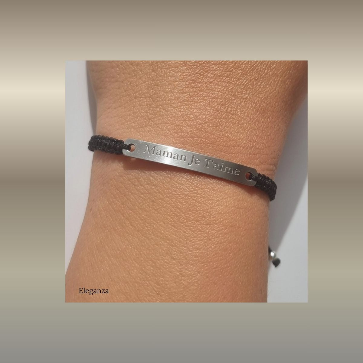 Cord bracelet 'Maman je t'aime'
