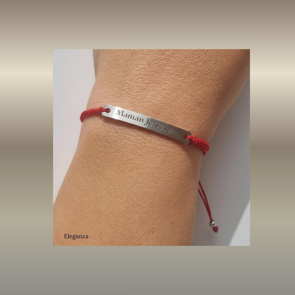 Cord bracelet 'Maman je t'aime'