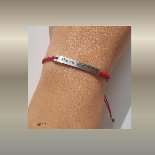 Cord bracelet 'Maman je t'aime'